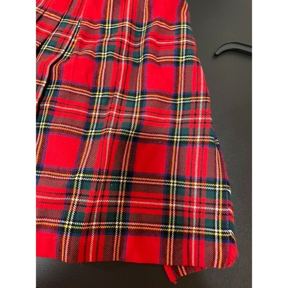 Vtg LAIRD PORTCH of SCOTLAND Red Tartan Plaid Wrap Kilt skirt Wool Skirt W 26 - Picture 4 of 15